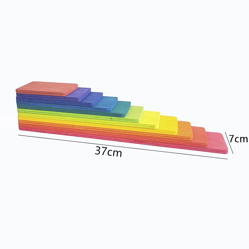 DIY Children's Wooden Toy Creative Stacked Rainbow Building Blocks Large Size Montessori Educational Toys for Children Kids
