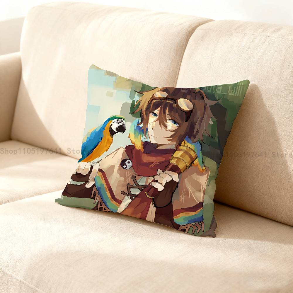 P-Parrotx2 Pillow Case Cute Cartoon Anime Peripheralsbedroom Sofa Decorative Cushion Cover Soft Cushion Cover