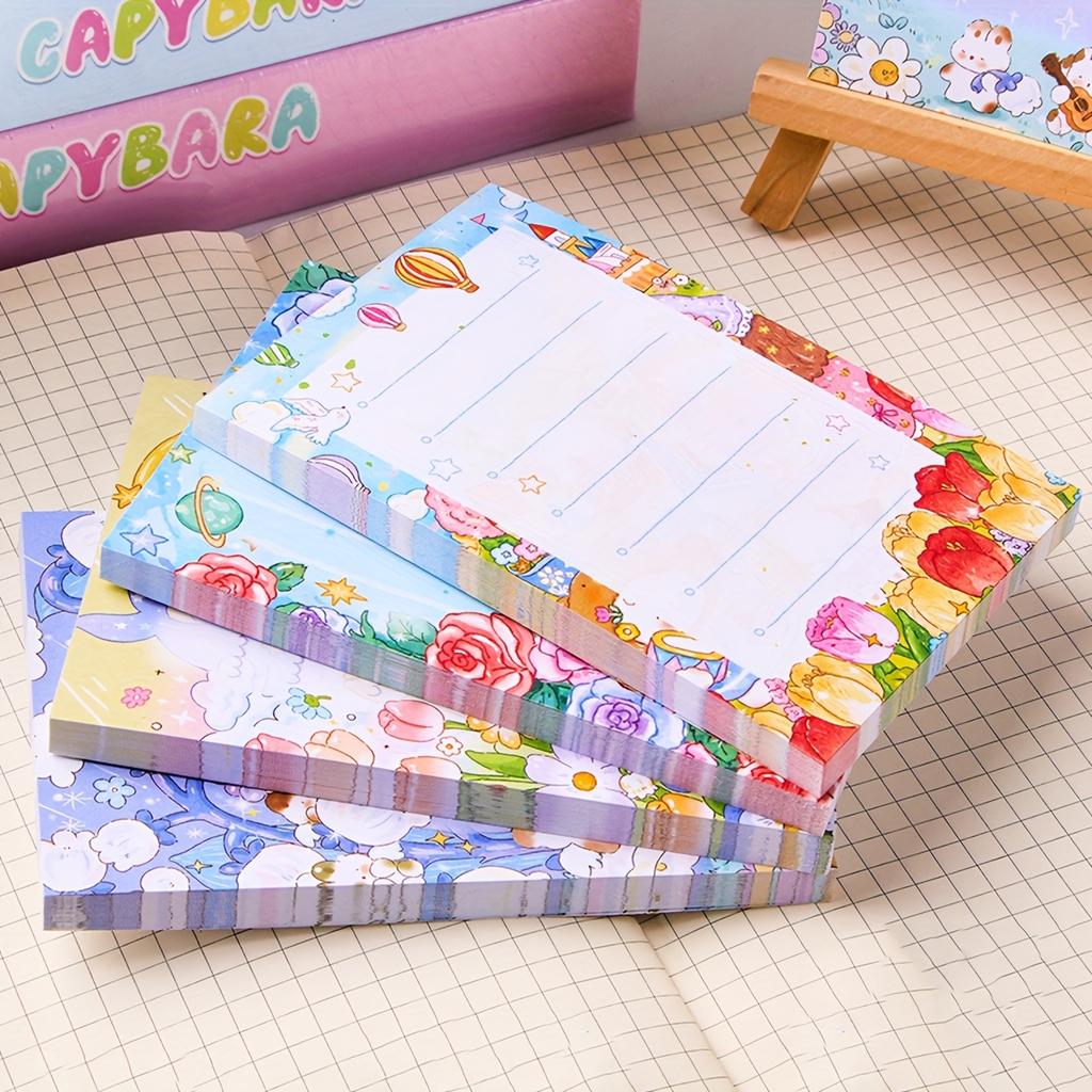 4pcs (200 Pages) Dream Garden Memo Pad Thick Paper Home Office and School Message Pads Mini Cute Stationary Supplies 2.95*4.33in