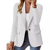 Traje de primavera y otoño para mujer, talla 2XL, cárdigan de manga larga de color liso, chaqueta de traje pequeña para ir al trabajo