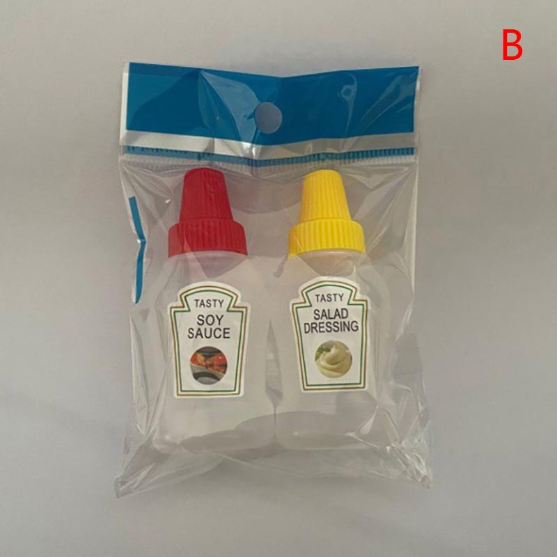 3Pcs/2Pcs Mini Seasoning Sauce Bottle Portable Tomato Ketchup Bottle Salad Dressing Container For Bento Lunch Box Kitchen Jars
