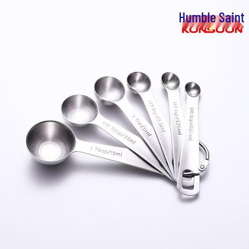 Qianxing 304 Stainless Steel 6-Piece Round Measuring Spoon Set