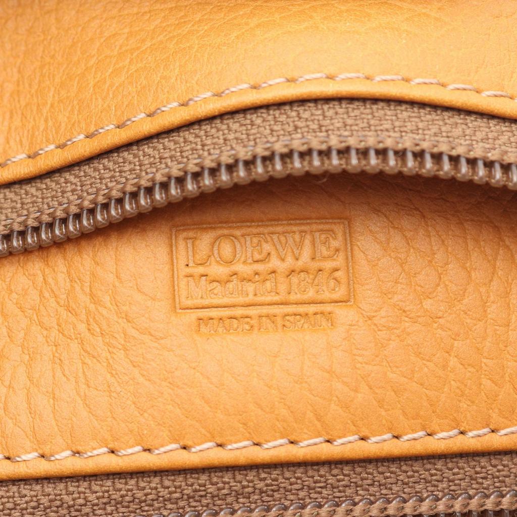 Used LOEWE Amazona 40 Handbag Leather Brown Used Women