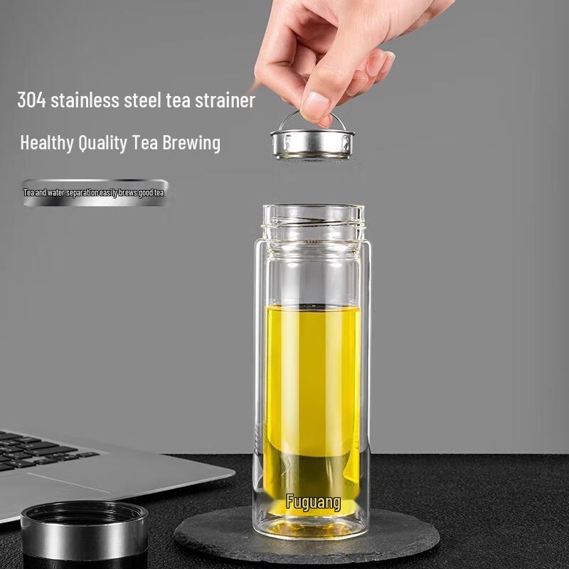 FUGUANG Double-Layer Glass Tea Cup