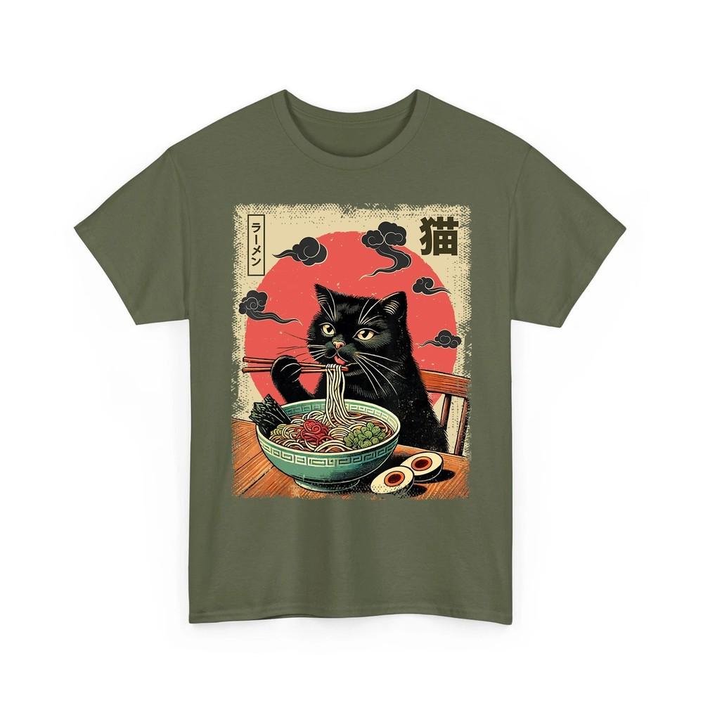 Cat Ramen Japanese Funny Graphic Tees Kawaii Cat Anime Gifts Unisex TShirt Unisex T-Shirt L