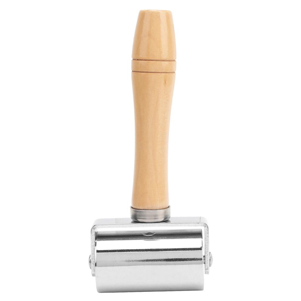 Leather Roller Leather Press Roller DIY Leather Craft Wooden Handle Rolling Tool Silver Leather Press Roller