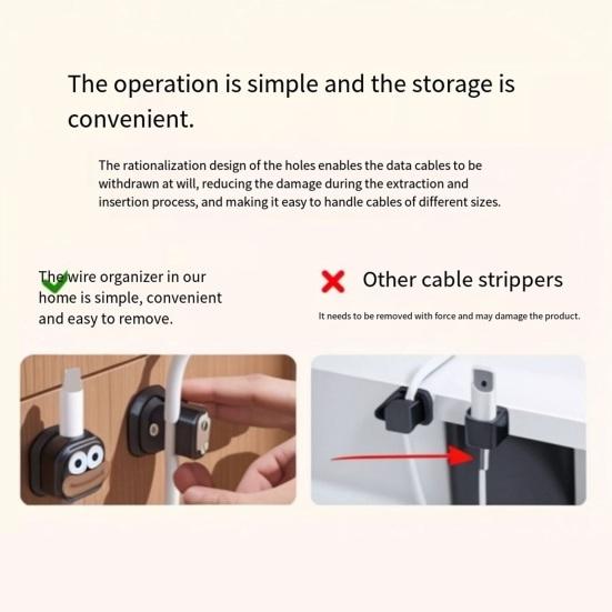 6/12Pcs Cartoon Magnetic Cable Organizer Clip Self-adhesive Home Office Desk Phone Charging Data Cord Holder Keeper Power Wire Management Clamp
