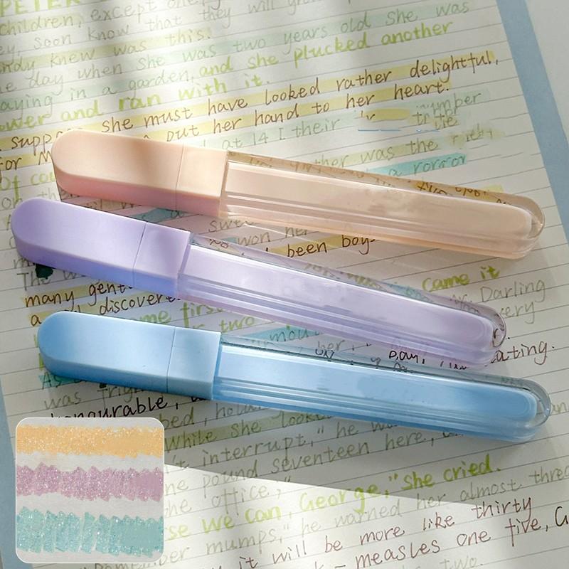 3pcs/Set Star Glitter Highlighters for Student Shiny Scrapbook Marker Pens DIY Decor Journal Highlight Markers Pen Stationery