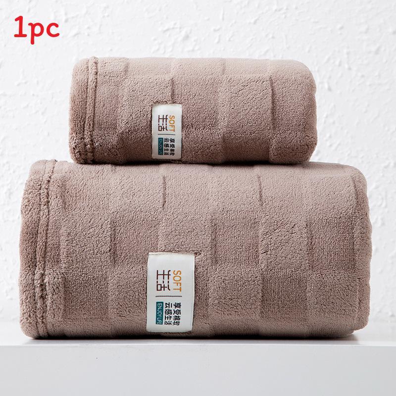 Ev Spa Hediyesi İçin Yumuşak Emici Malzemeli Mercan Polar Banyo Havlusu Seti