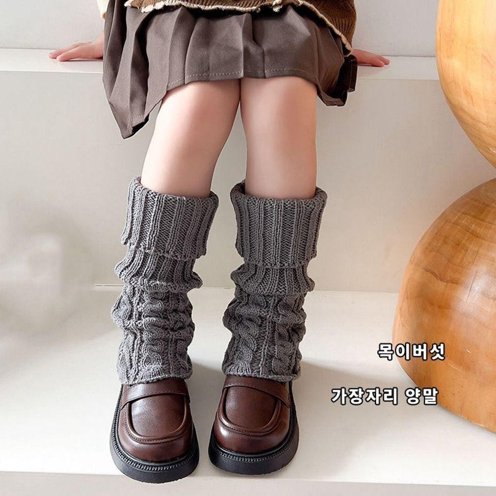 JK Knitted Leg Cover Harajuku Leg Socks Kawaii Children's Twist Leg Warmers Girls
