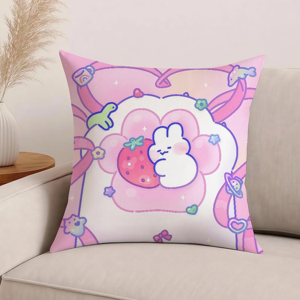 

Cartoon Rabbit M-MongM-mong cute Pillow Case Office Cushions Suitable For Sofa Car Bedroom Decorative Cushion Cover 12x12Inch