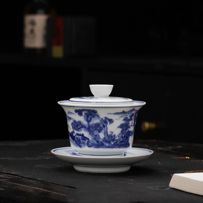 160ML High-end Tea Tureen Ceramic Tea Set Kung Fu Tea Cup Thin Tires Bubble Tea Device Gaiwan Tea Cup Teabowl