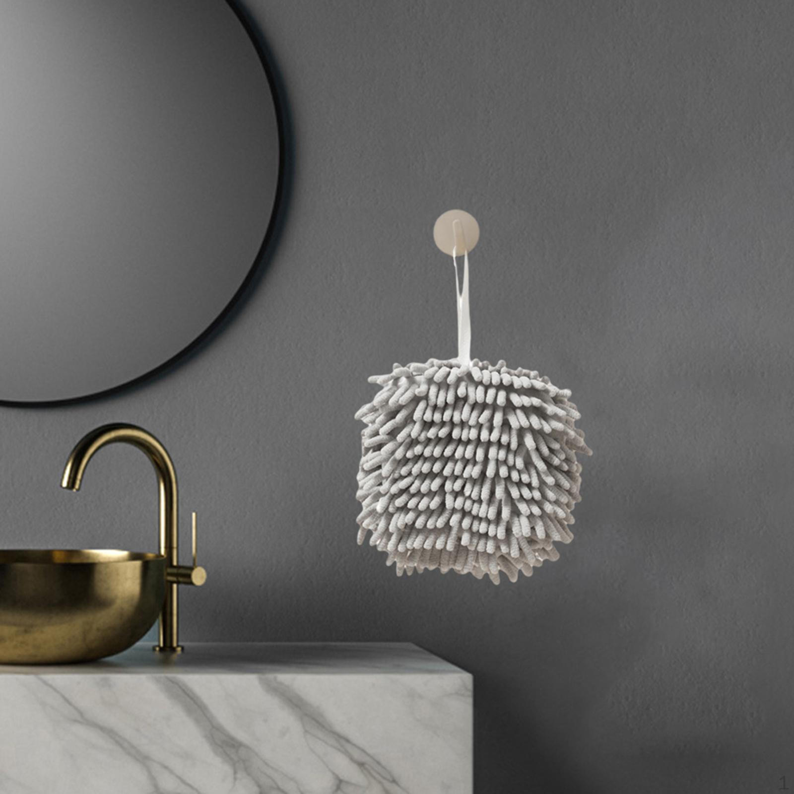 

Мяч для полотенец для ванной комнаты с тряпками для чистки рук, мягкие подвесные мочалки для кухни C-Gray