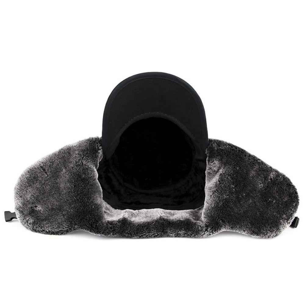 Windproof Winter Men Bomber Hat Cotton Plush Fur Earflap Hat Warm Earflaps Caps