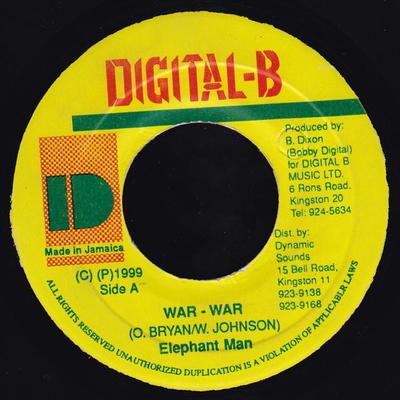 7inch Record ELEPHANT MAN - War - War NONE Digital-B 1999 Jamaica Reggae, Ska & Dub Used