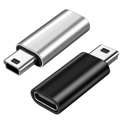 Metal USB-C Female To Mini USB Male Adapter Cable for Charging and Data Transfer of Older Phones and Dashcams