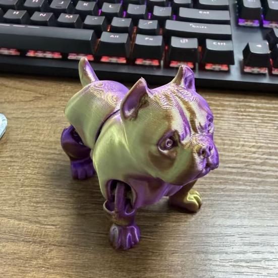 3D Printed Dog Model Fidget Toy Articulated Puppy with Movable Joints Flexible Animal Stress-Relief Toy Desktop Pet Gift for Collectors Home Decor