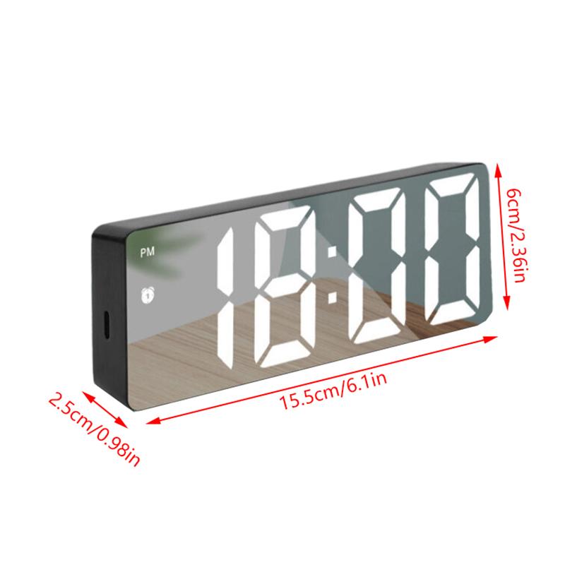 Simple Style Digital Clock LED Alarm Clock Bedroom Electronic Desktop Clock With Temperature Display Adjustable Brightness 12/24