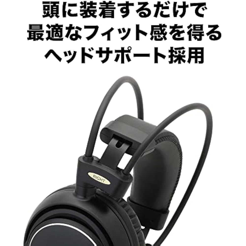 Audio-Technica Wired Headphones ATH-AVC500, 3m Cable, 6.3mm Standard/3.5mm Mini Connectors, Black