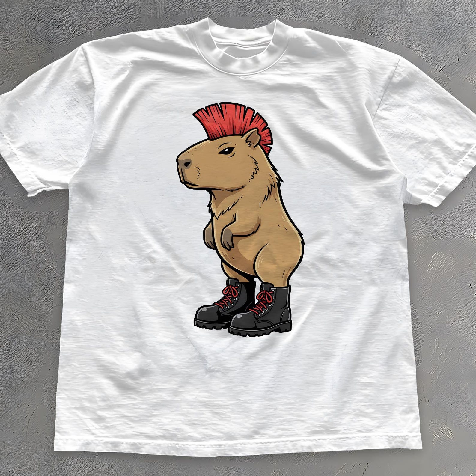 Punk Capybara Shirt - Funny Capybara T-Shirt - Unisex Cotton Tee 3XL