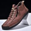 Men's Retro High-Top Casual Leather Shoes - Outdoor Style