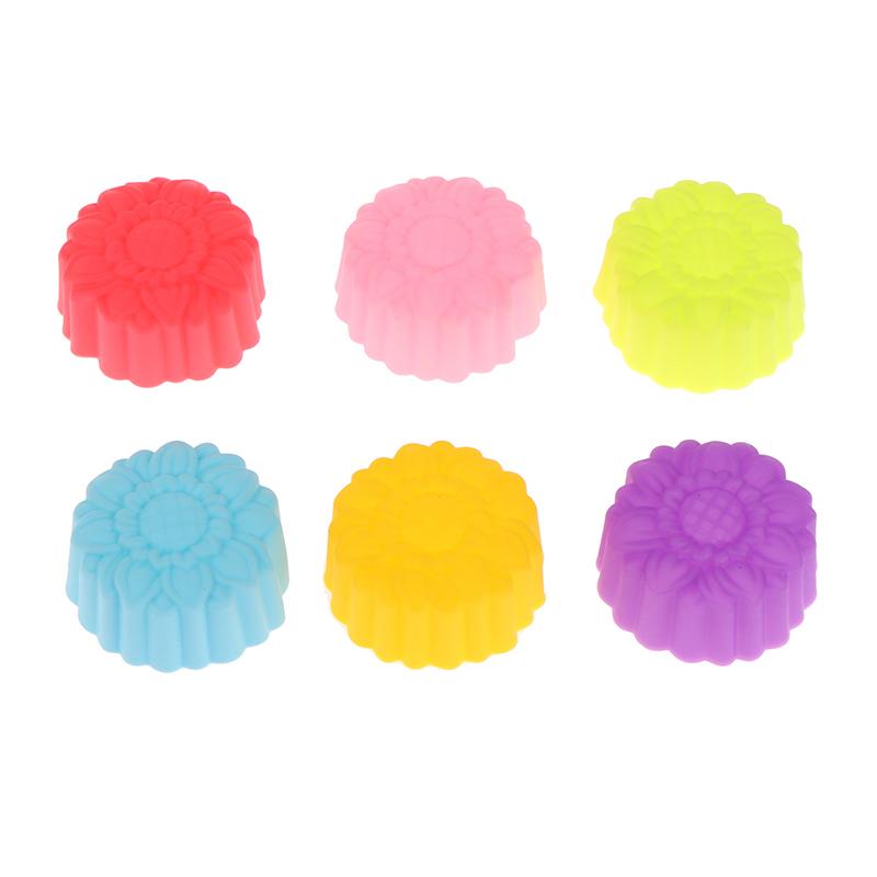 6ks 5cm slunečnicová forma na pudink Forma na muffiny, silikonové formy Příslušenství