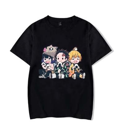 Funny Anime Hashibira Inosuke Kamado Tanjirou Agatsuma Zenitsu Cartoon Print Tshirt Summer Cool T Shirt Women Men Short Sleeve
