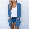Women's Cardigan Loose Casual Solid Color Long Sleeved Pocket Top Coat