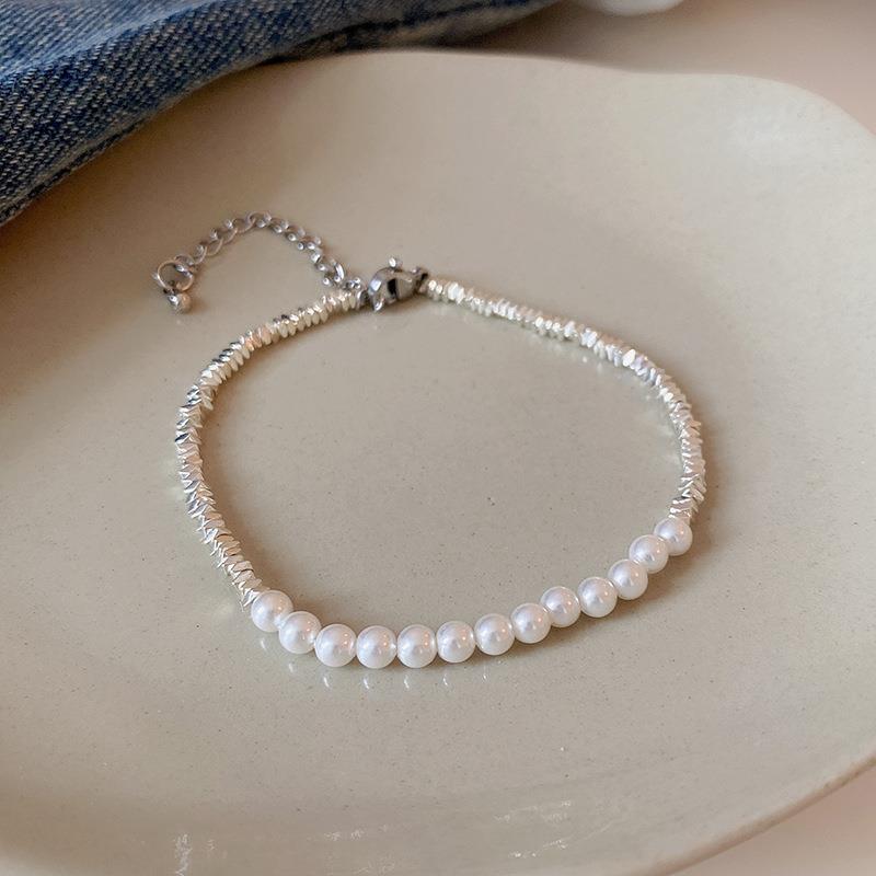 Gravel Simple Flower Crystal Square Bracelet Korean High-end Bracelet Niche Versatile Jewelry Women