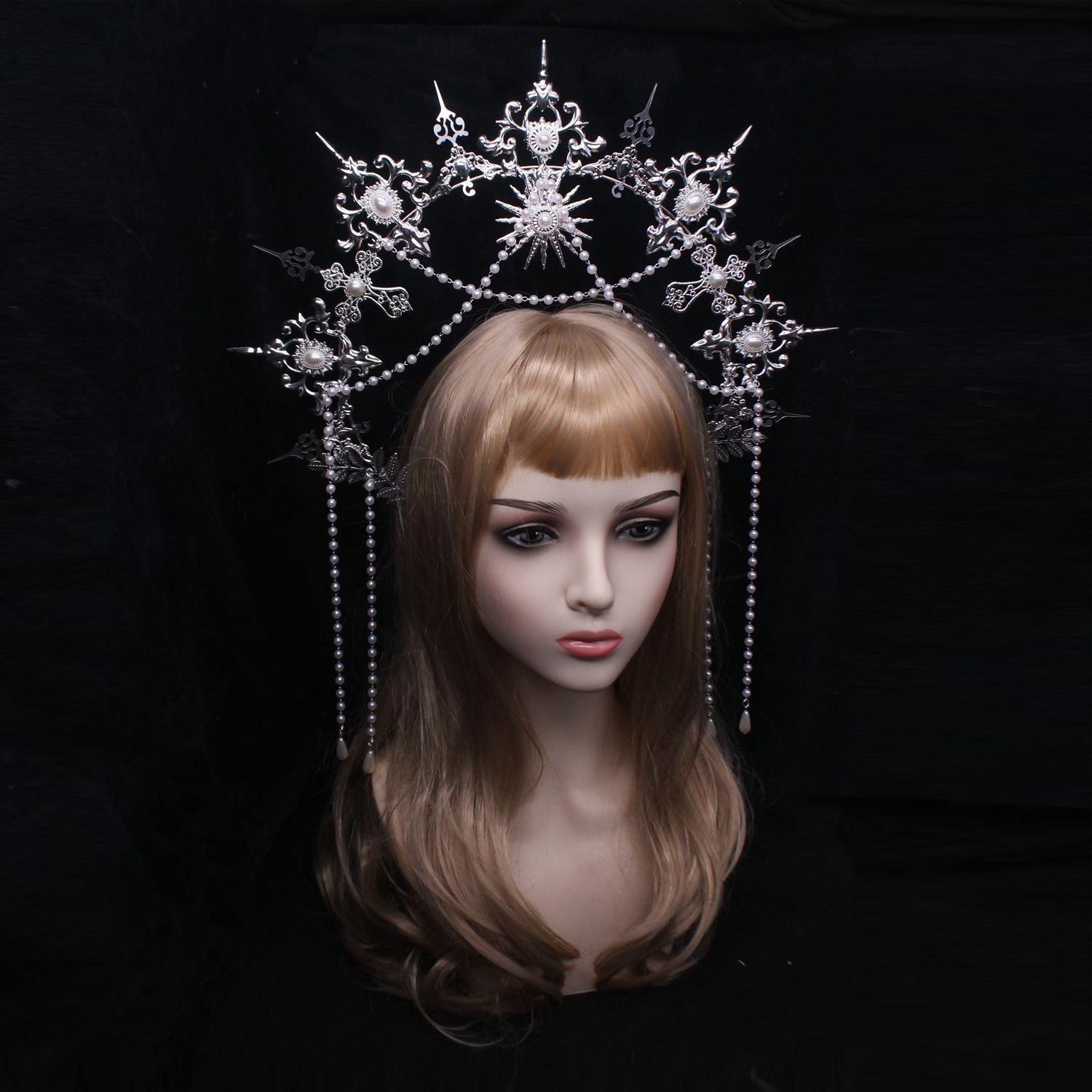

Lolita Angel Halo Sun Crown Материал Пакет Преувеличенный Подиумный Головной Убор Фото Реквизит Аксессуары