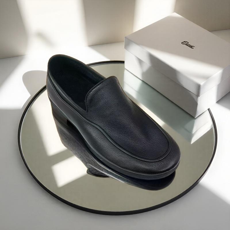 Scarpe Doudou in morbida pelle con suola morbida nero puro semplici scarpe basse casual in pelle per ufficio