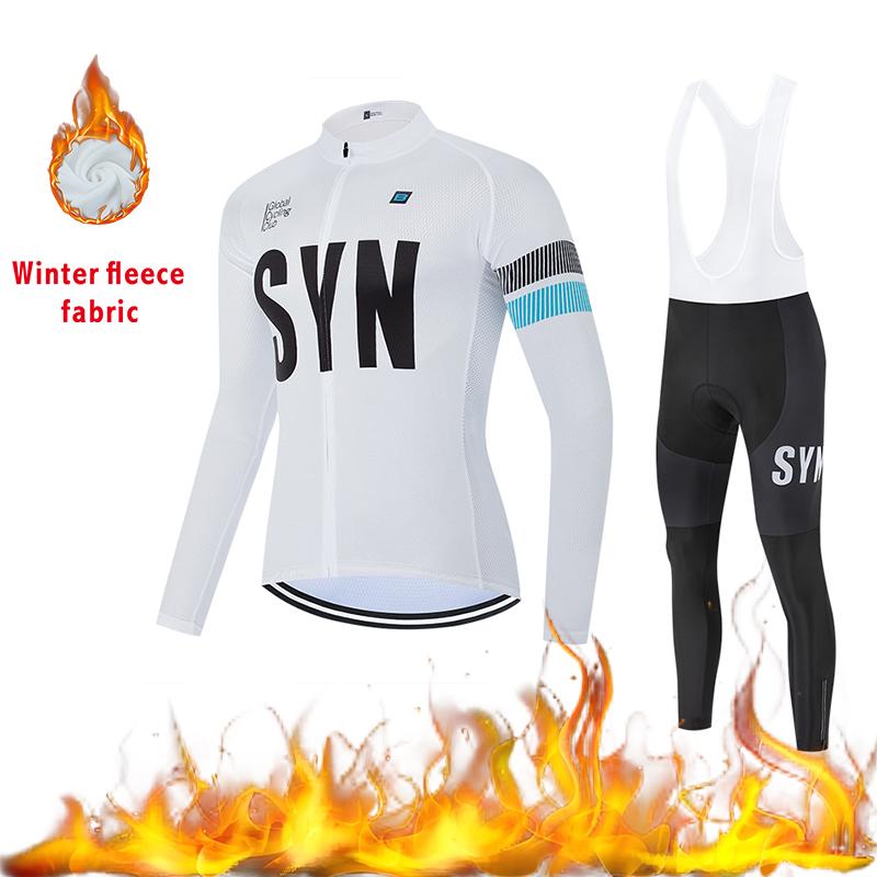 2025 Autumn and Winter Windproof Fleece Jacket Cycling Jersey Cycling Bib Men's Warm Top Road Bike Cycling Suit Long Set