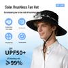 Solar-Powered Rechargeable Sun Hat with Wide Brim and Brushless Fan for Outdoor Sun Protection