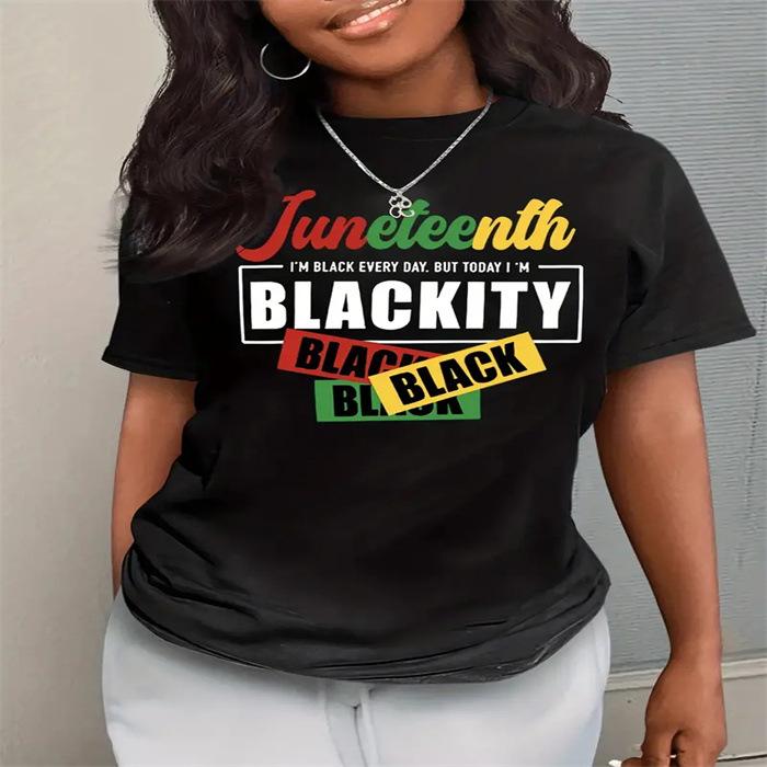 

Short-sleeved T-shirt European and American summer new women s fashion casual home commuting versatile round neck short-sleeved T-shirt 5XL чорний