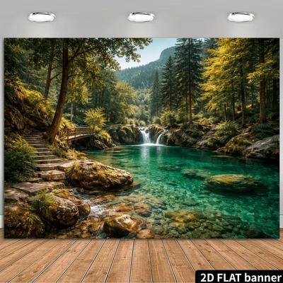 2D Mountain Wood Stream Backdrop Outdoor Landscape Shoot Banner