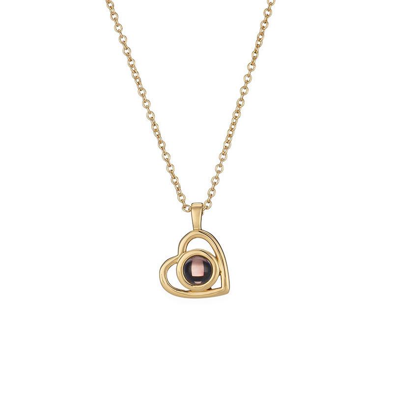 2025 Custom Photo Projection Necklace with I Love You in 100 Languages