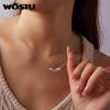 WOSTU Engelsflügel Halskette für Damen 925 Silber Feder Anhänger Kette Minimalistischer Geflügelter Schmuck Geschenk für Sie Valentinstagsgeschenk