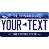 Anpassningsbar 12x6 tums New York-registreringsskylt Blå Personlig text