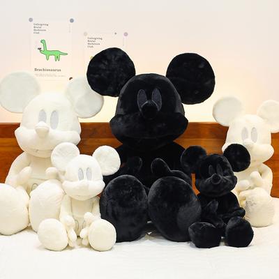 Internet Celebrity Black and White Mickey Plush Toy Dark Mickey Mouse Doll Girl Valentine's Day Gift Throw Pillow