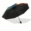 Stained Window Panel: Celestial DreamsUmbrella, Portable 3-Fold Compact Umbrella for Men & Women Gift