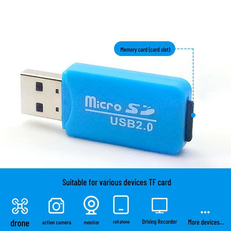 Mini USB 2.0 Ice-Cool High-Speed TF Memory Card Reader for Children's Cameras