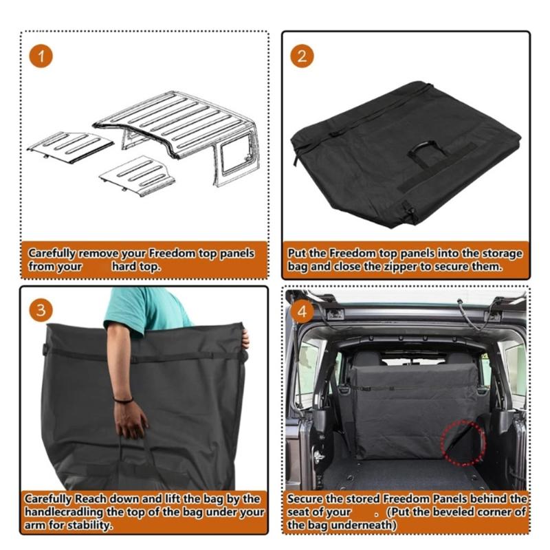 Roof Section Storage Case for 2007-2022 2-Door and 4-Door Vehicles, Soft Lined Panel Bag To Help Limit Dust Contact In Storage for Daily Use