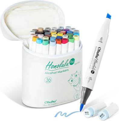 Ohuhu Premium Brush Bold Illustration 36 Basis Professionele Stiftpen Bevat Eén Blender Honolulu Plus Serie & Stiften, Kleuren, Borsteltype Set,