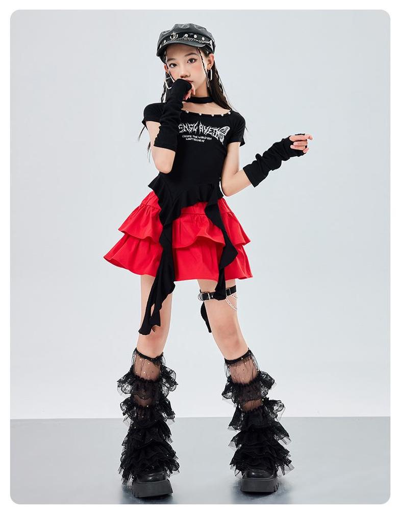 Girls' Trendy Hip Hop Jazz Dance Costume for Children's Performance