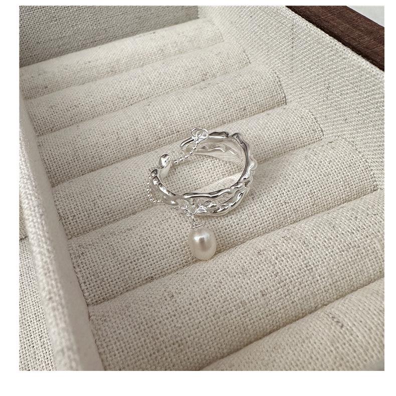 Versatile Pearl Tassel Pendant Ring – Trendy, Stackable, Open Design for Women Adjustable Open Size