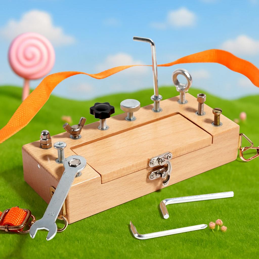 Children Learning Tool Set Baby Screw Assembly Wooden Tool Box Early Educational Hand-eye Coordination Toys for Kids