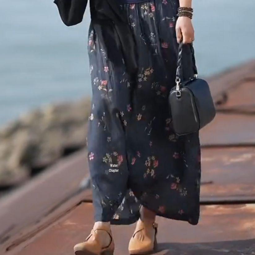 **"Retro Artistic Ethnic Style Skirt - Spring/Summer Collection"**