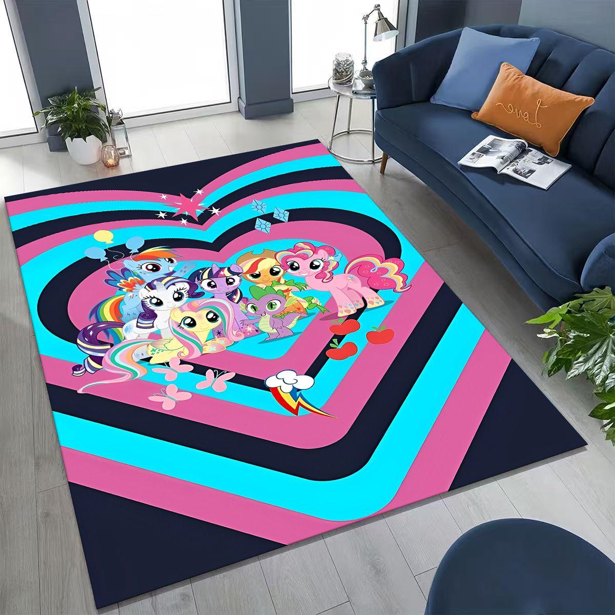 

Новий мультяшний килим Мій маленький поні-єдиноріг для спальні, вітальні, дивана, домашній килимок для дверей, декор, великий дитячий нековзний килимок для підлоги, подарунок 70x100cm( 27x39in )