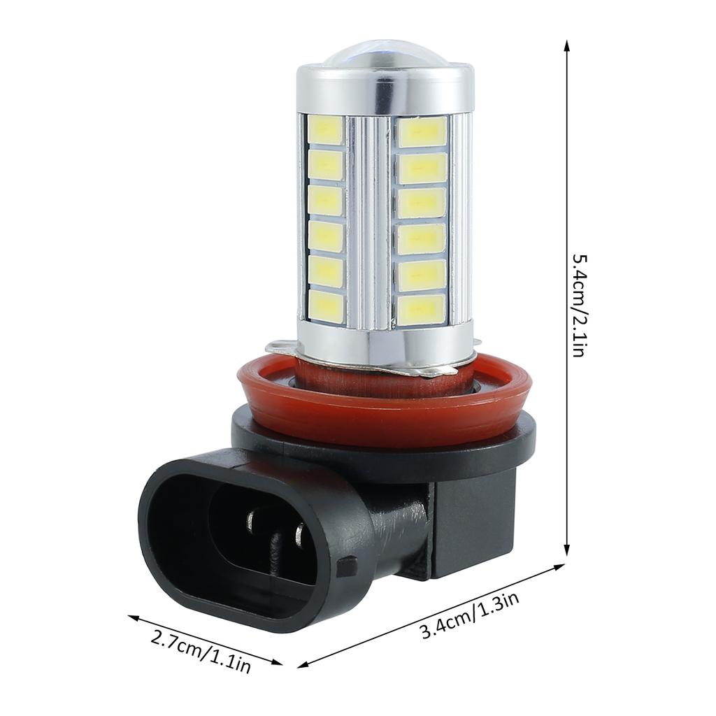 2PCS H8/H11 LED Fog Light Bulbs 5630 660LM 6000K White Car Driving Running Lamp Auto LED Light 12V Plug and Play Car Replacement