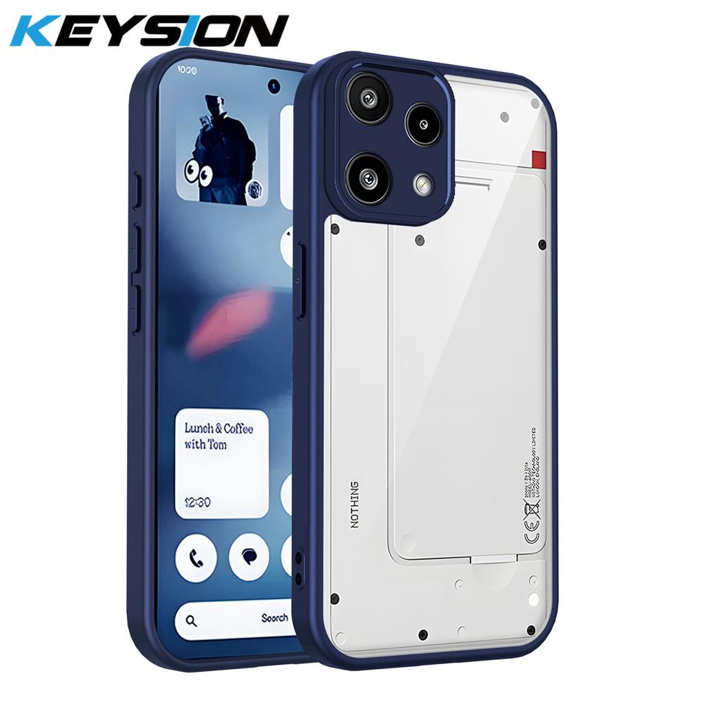 KEYSION Transparente Handyhülle für Nothing Phone 3A Lite Weiches Silikon+PC Klar Stoßfest Handy Rückseite für Nothing 3A Lite